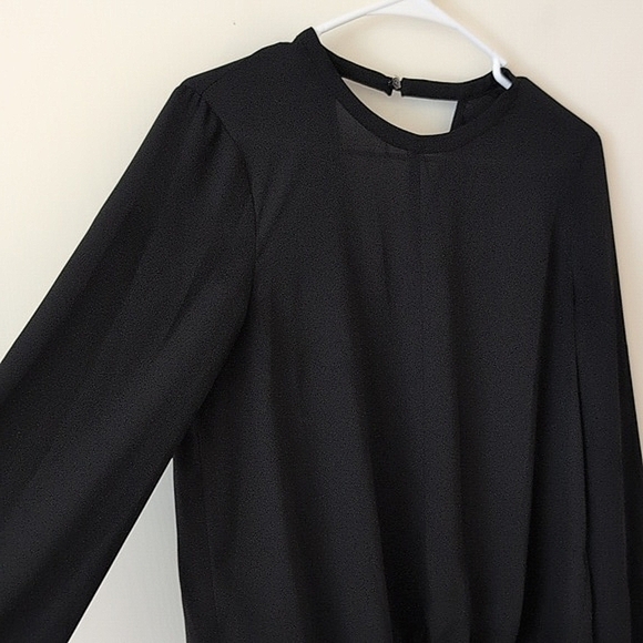 Madewell Womens Medium Long Sleeve Blouse Black Classic Office Contemporary - Picture 5 of 8
